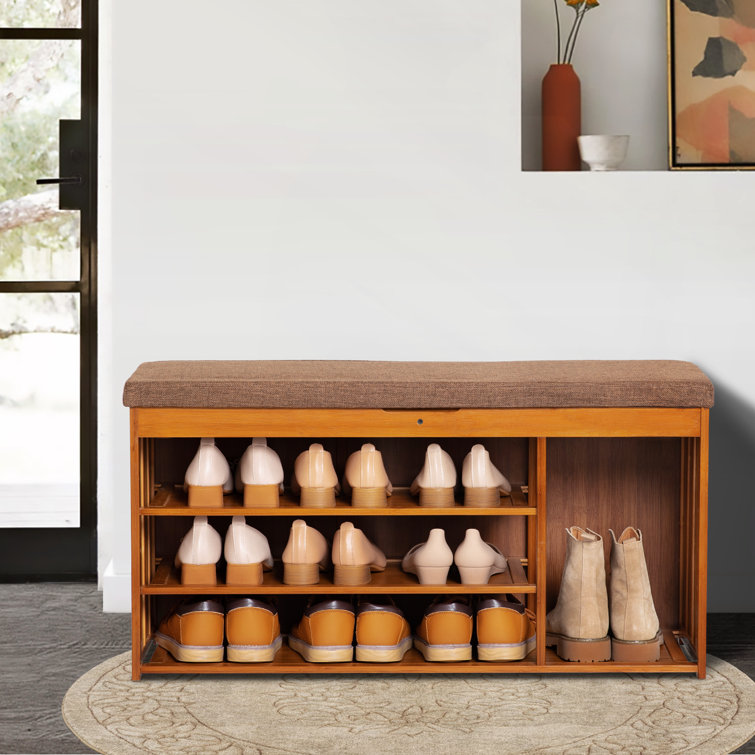 Enclosed shoe rack online bench